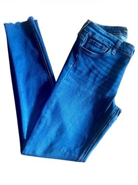 Prosperity Women’s Skinny Jeans Size 28 Dark Wash Raw Hem Stretch Denim